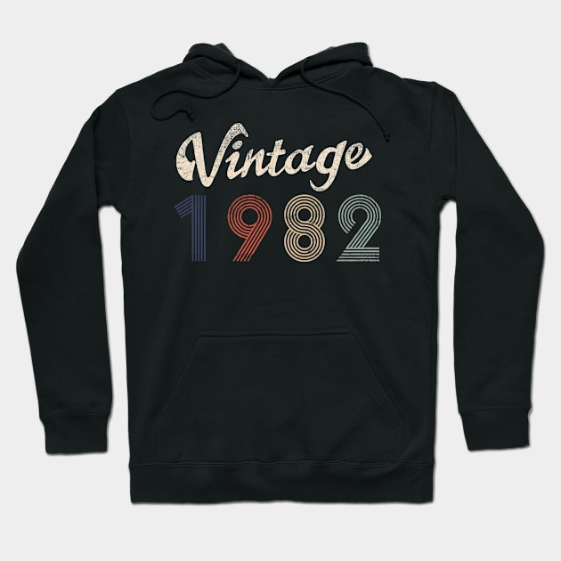 1982 Vintage Birthday Gift Tee Retro Style Hoodie by FNO